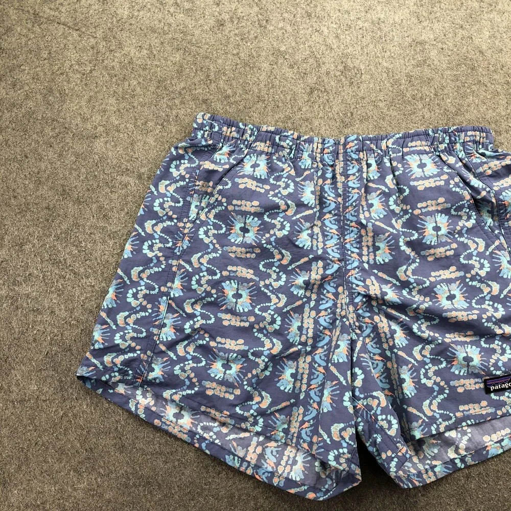 Patagonia Shorts Mens Medium Blue Geometric Print Swim Trunks Pockets